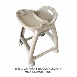 Silla para bebe con ruedas y mesa desmontable